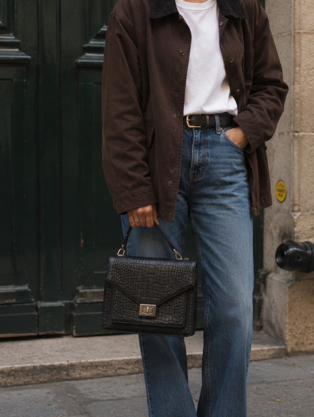 THE BELLE Genuine Black  Leather Crossbody / Top Handle Bag – Made in Italy 🇮🇹